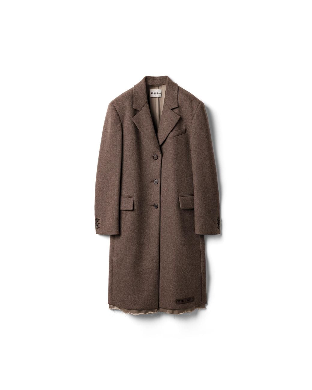 Miu Miu Brown Single-Breasted Cloth Coat