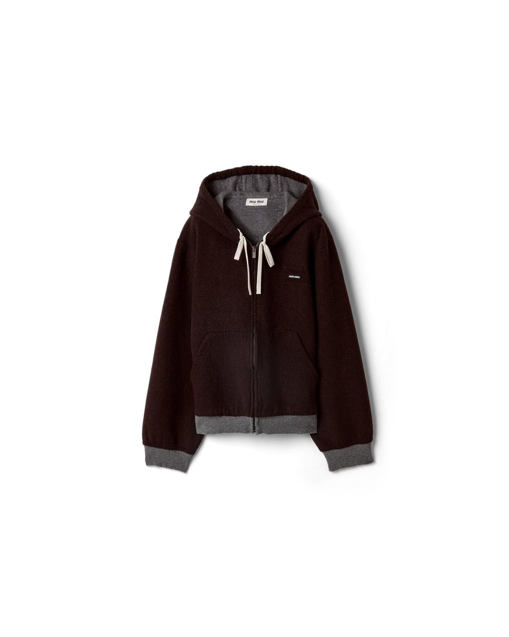 Miu Miu Brown Washed Double Cashmere Blouson Jacket