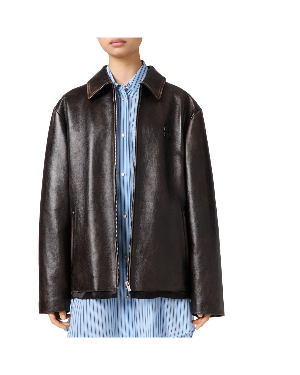 Miu Miu Black Nappa Leather Jacket