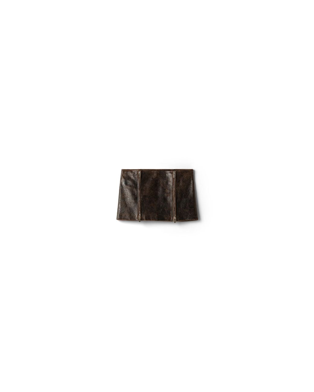 Miu Miu Black Waxed Suede Miniskirt