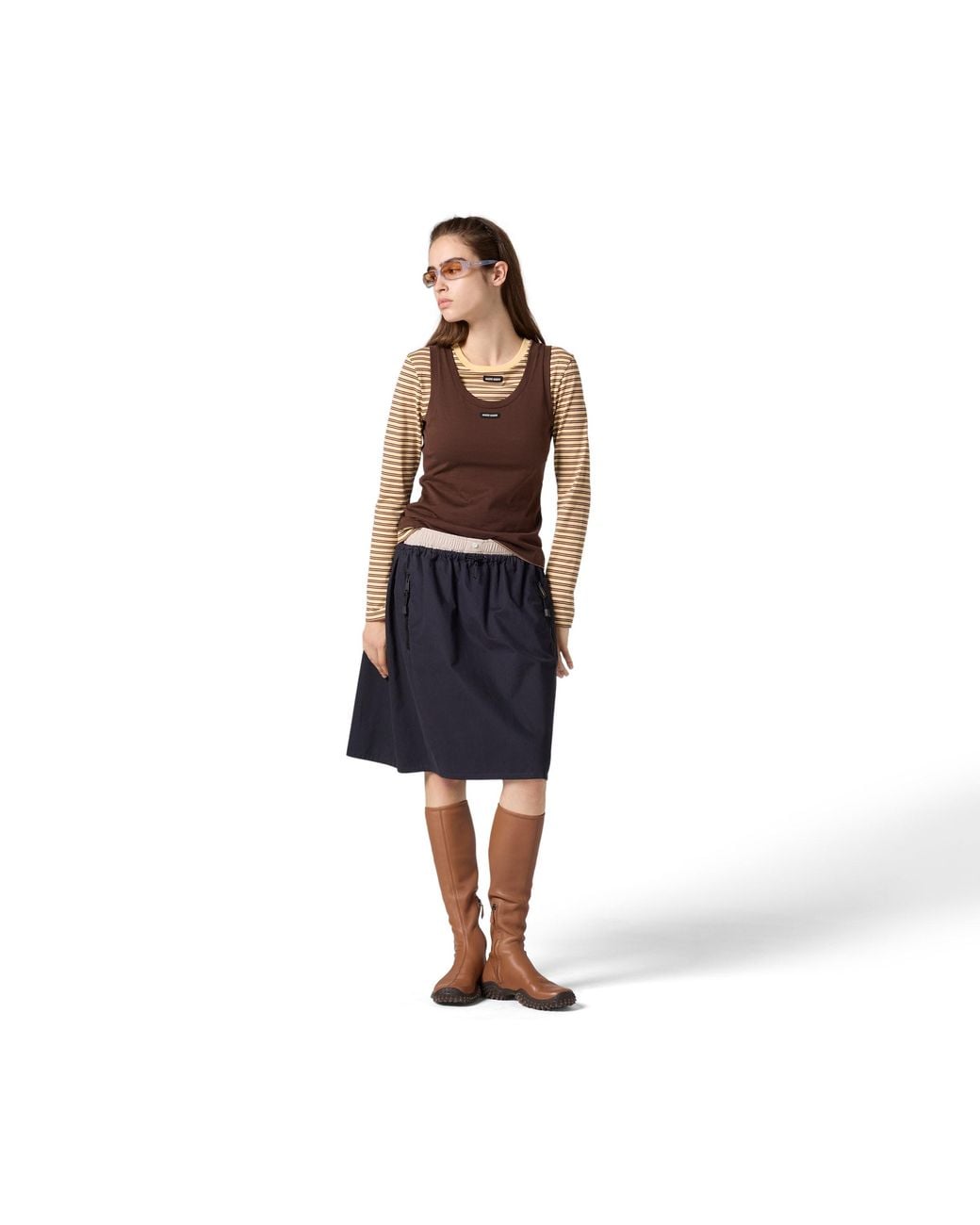 Miu Miu Brown Jersey Tank Top And T-Shirt