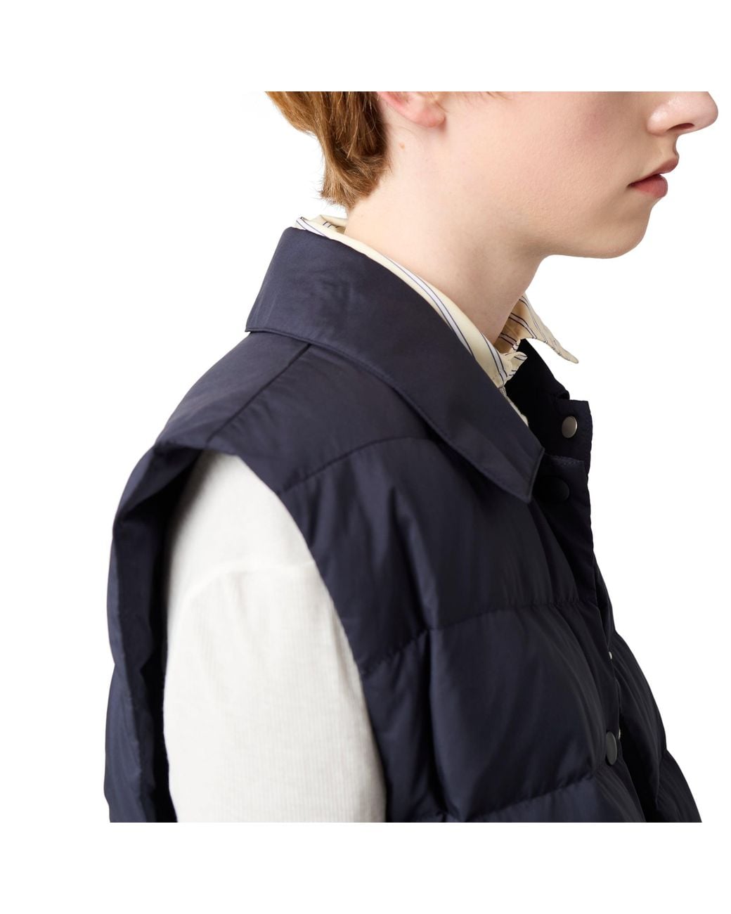 Miu Miu Blue Technical Pongé Down Vest