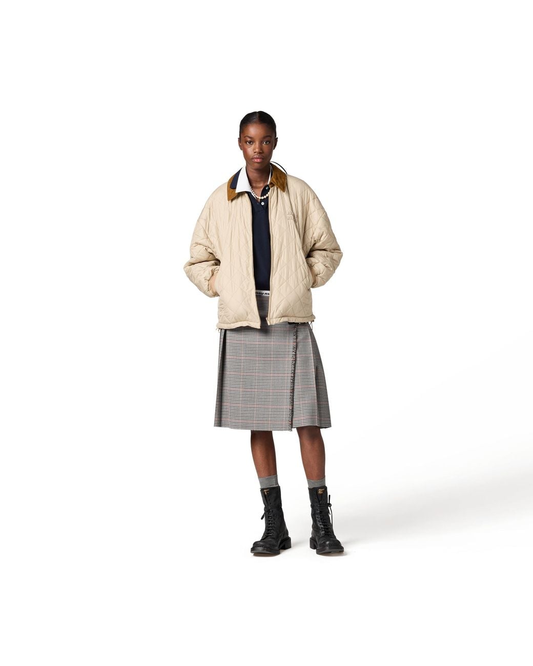 Miu Miu Natural Technical Fabric Blouson Jacket