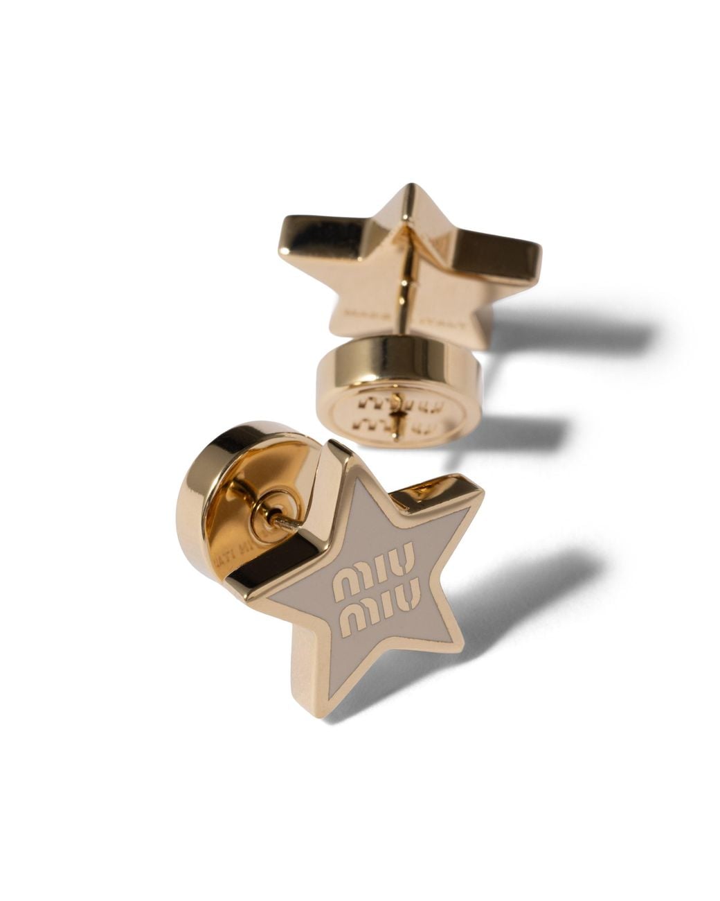 Miu Miu Metallic Enameled Metal Earrings