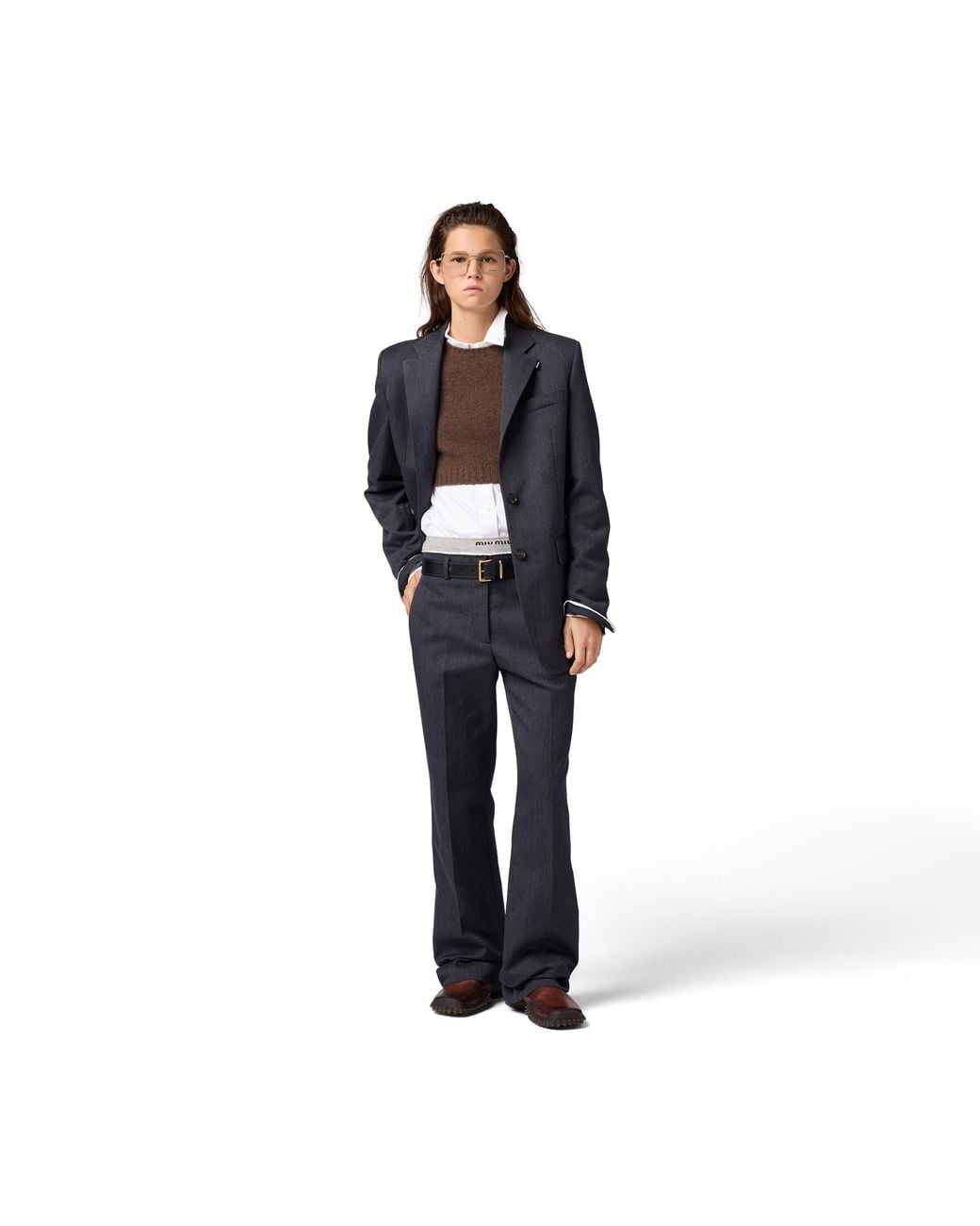 Miu Miu Gray Twill Pants
