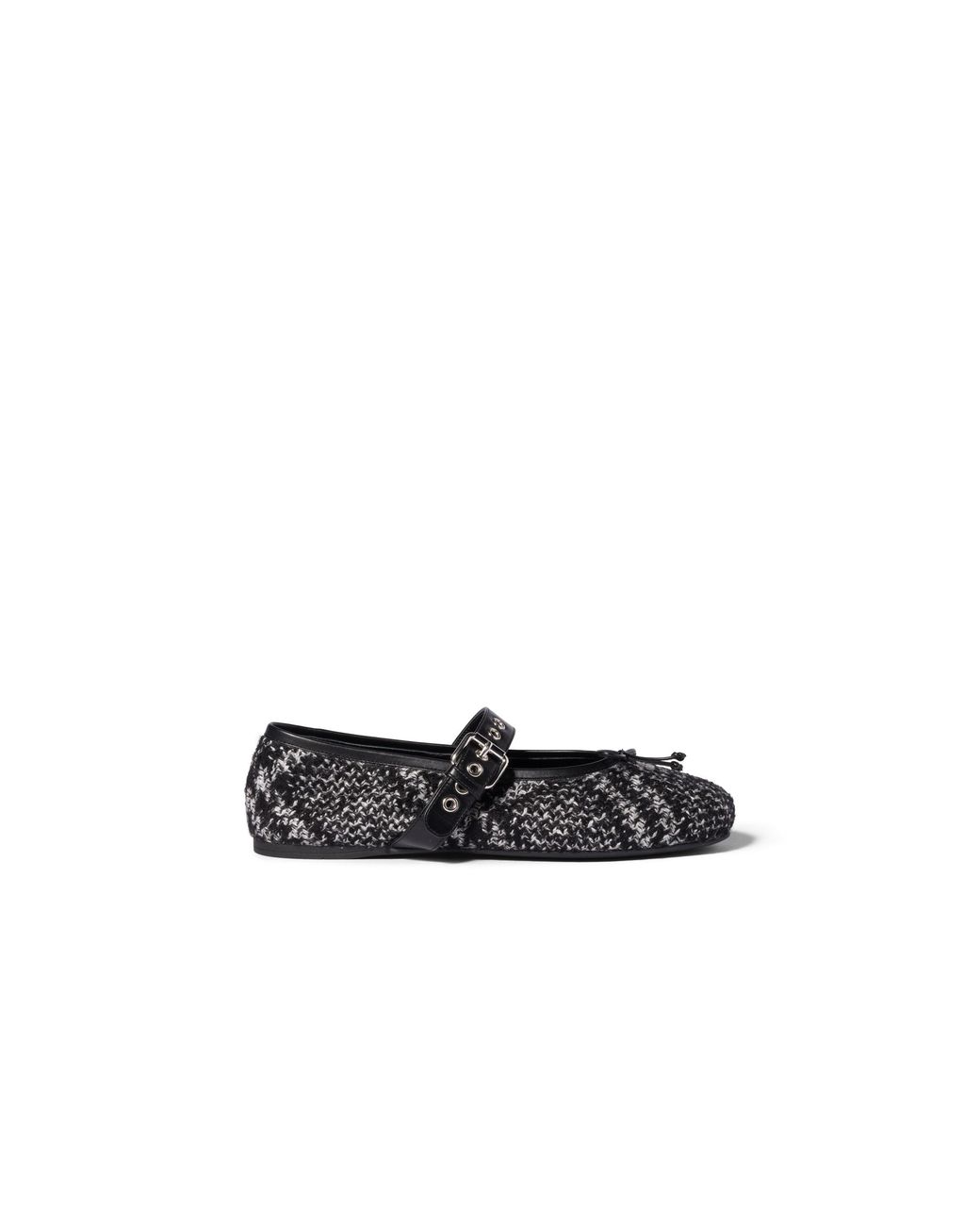 Miu Miu Black Wool And Silk Ballerinas