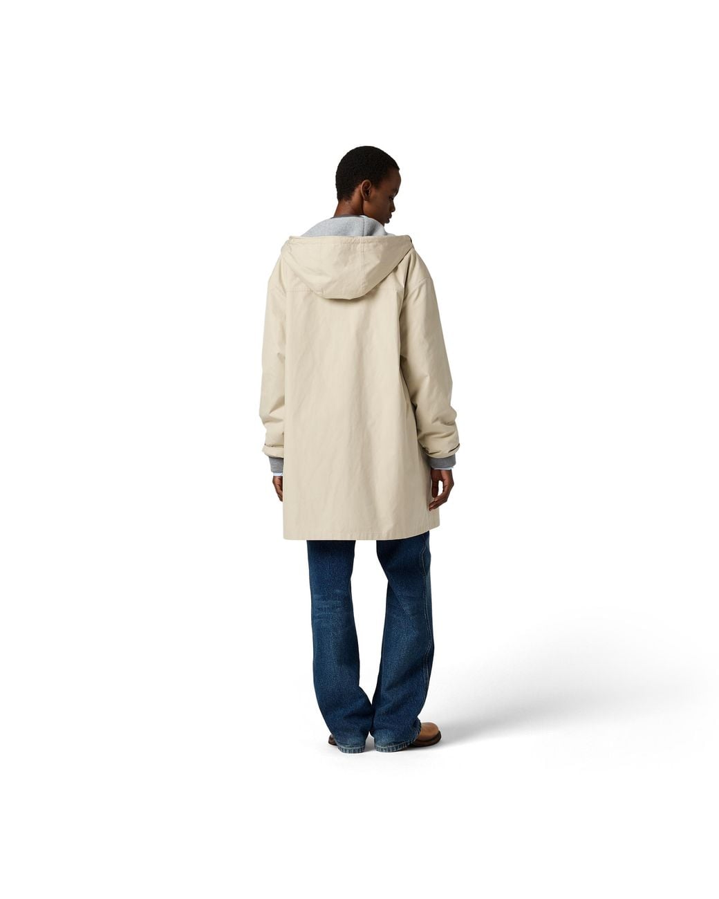 Miu Miu Natural Single-Breasted Panama Cotton And Fleece Caban Jacket
