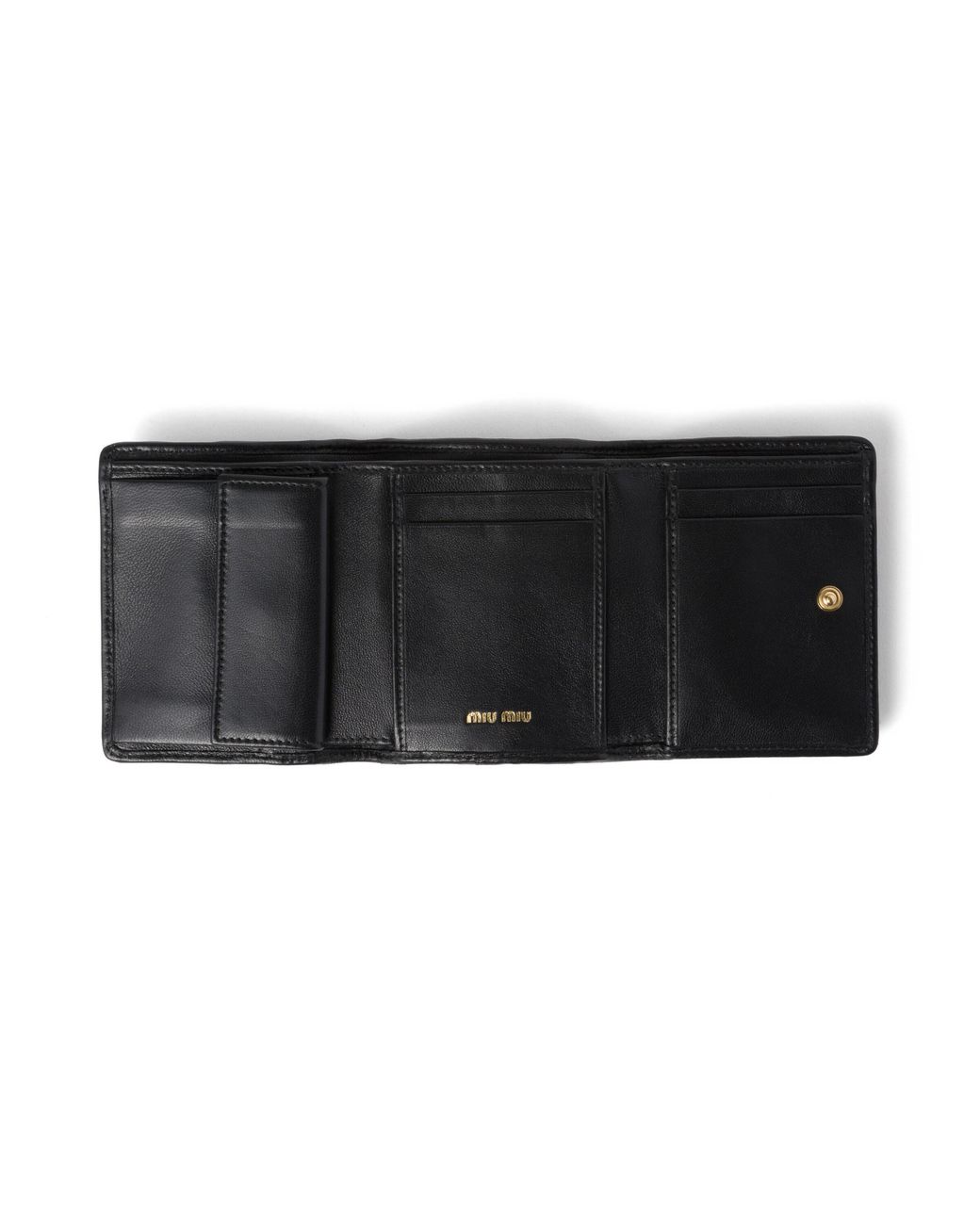 Miu Miu Black Small Matelassé Nappa Leather Wallet