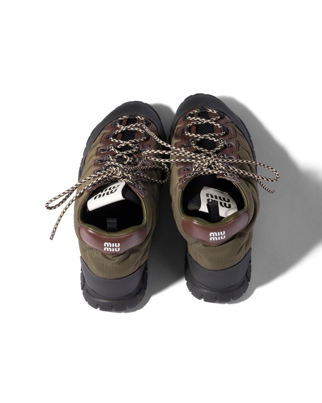 Miu Miu Brown Tyre Technical Fabric Sneakers