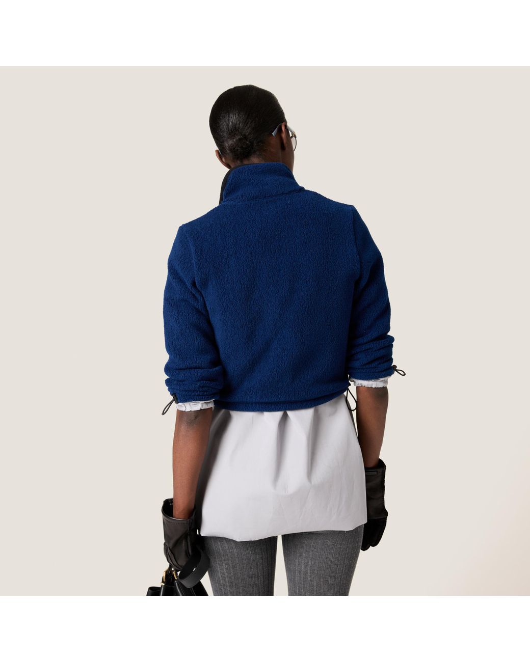 MiuMiu*Cotton cropped sweatshirt フリースシャツ*送料込 miu-miu-Navy-Cotton-Fleece-