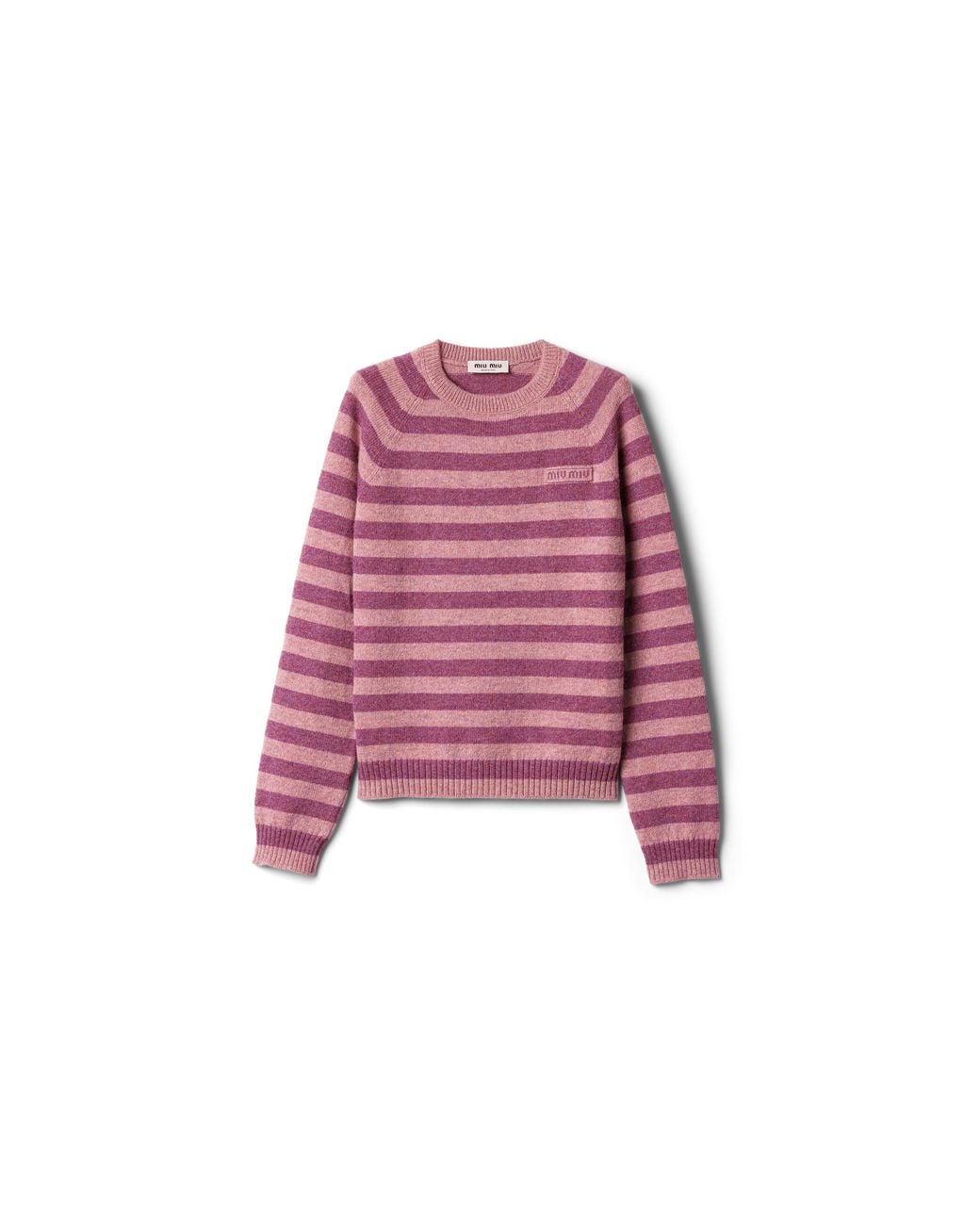 Miu Miu Purple Wool Crew-Neck Sweater