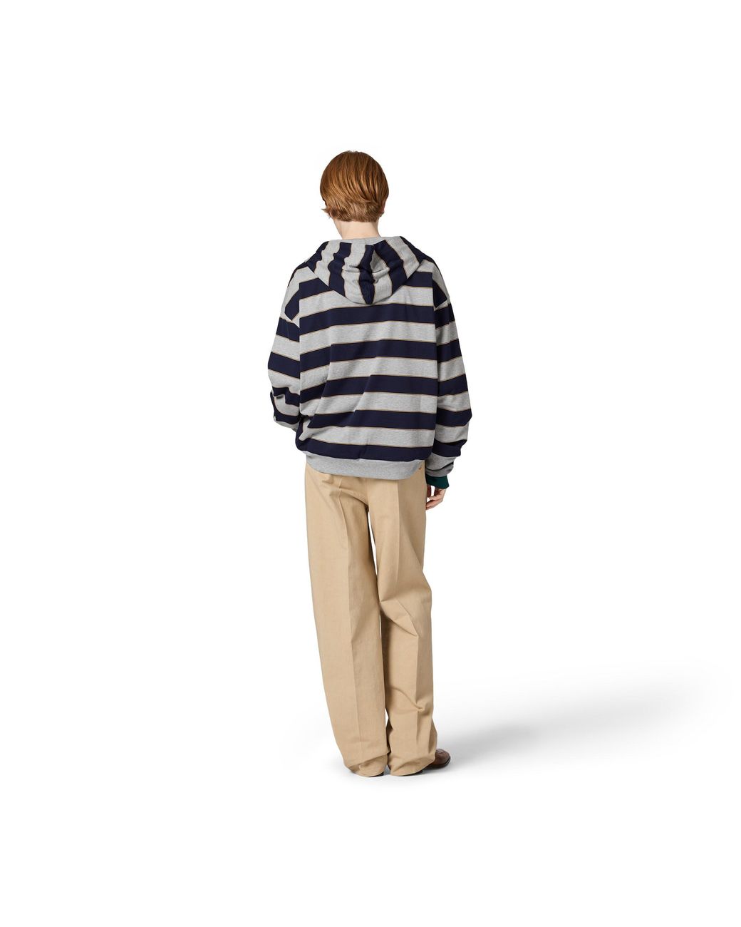 Miu Miu Blue Striped Jersey Hoodie