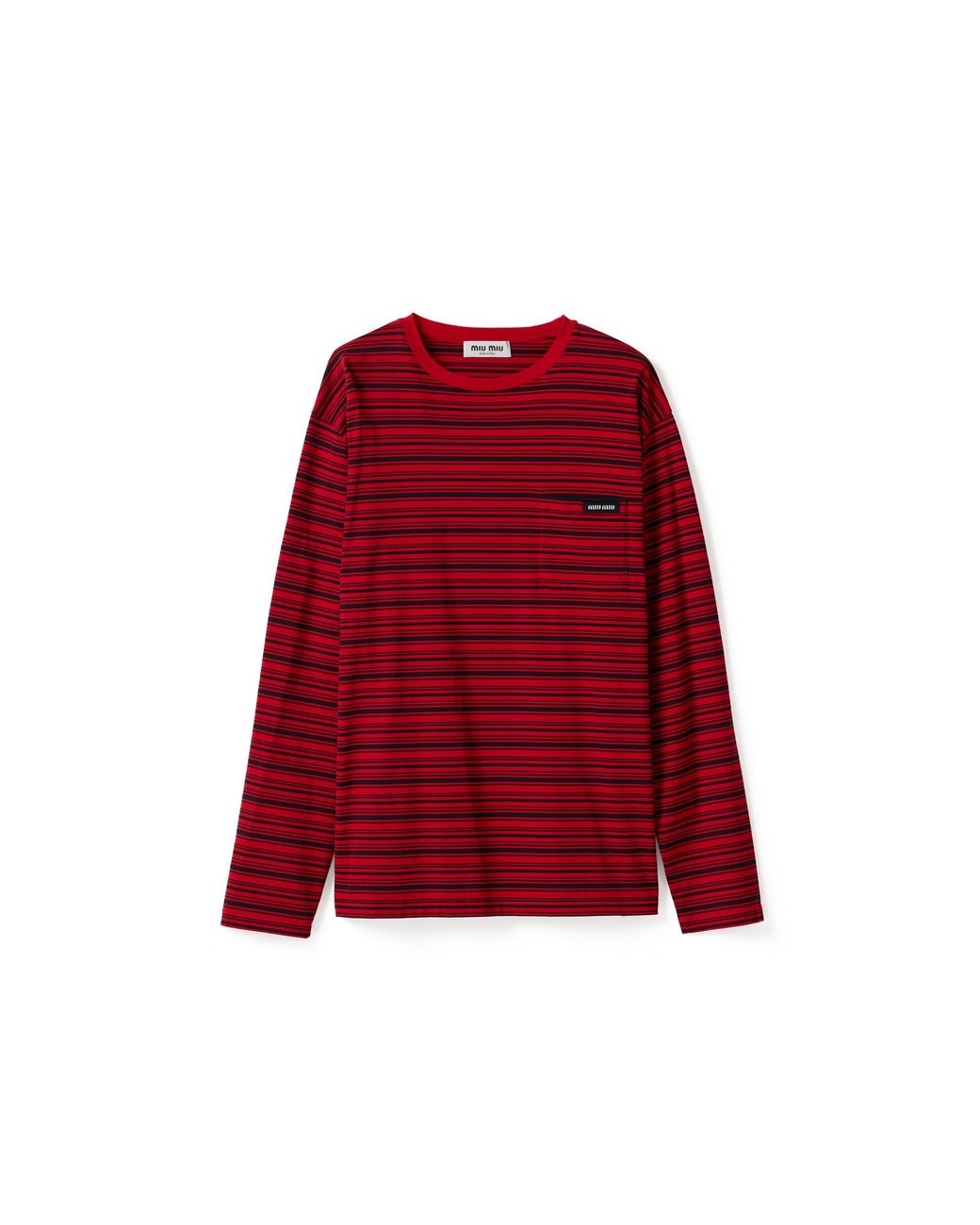 Miu Miu Red Striped Jersey T-Shirt