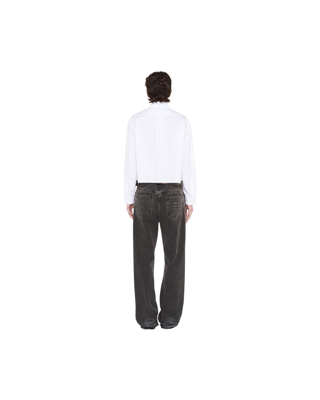 Miu Miu White Cropped Poplin Shirt