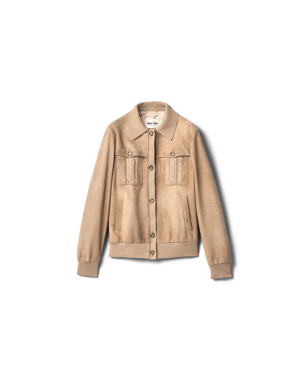 Miu Miu Natural Waxed Suede Blouson Jacket
