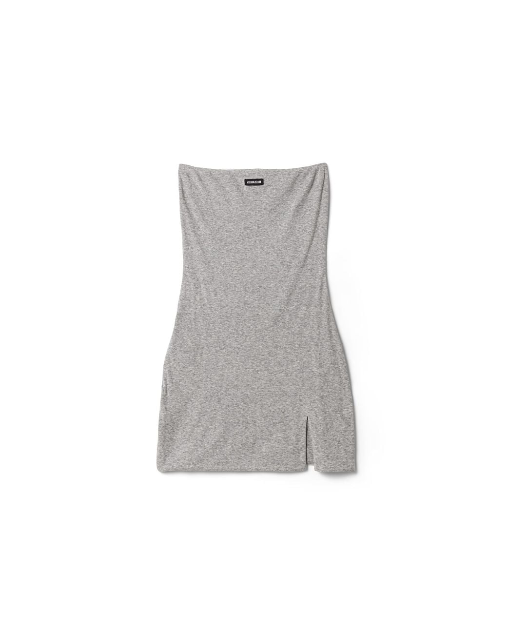 Miu Miu Gray Ribbed Jersey Dress