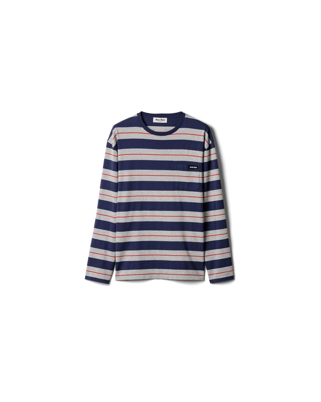 Miu Miu Blue Striped Jersey T-Shirt