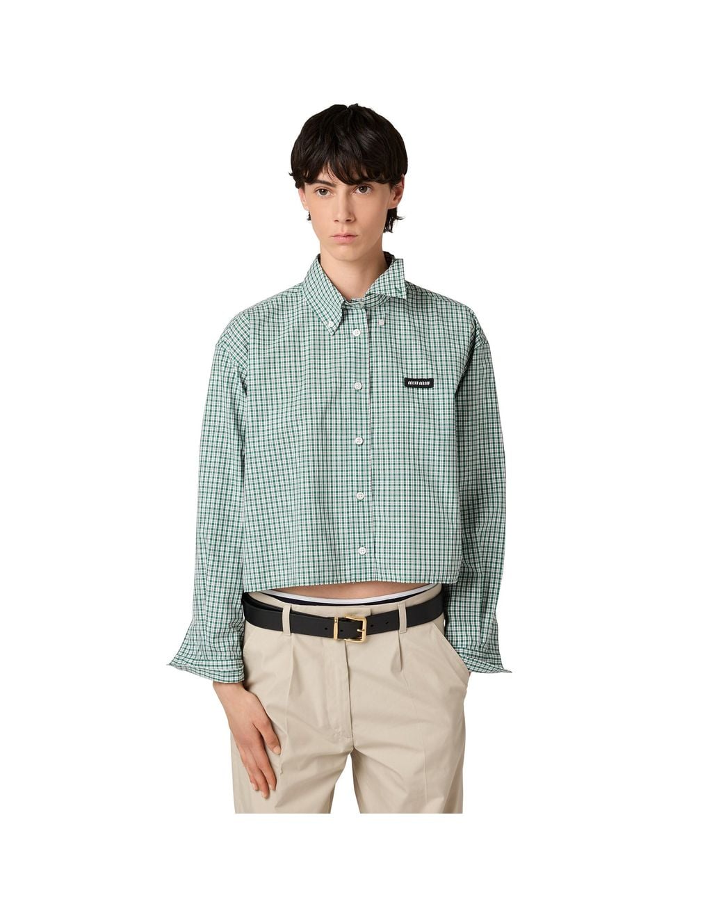 Miu Miu Blue Checked Shirt