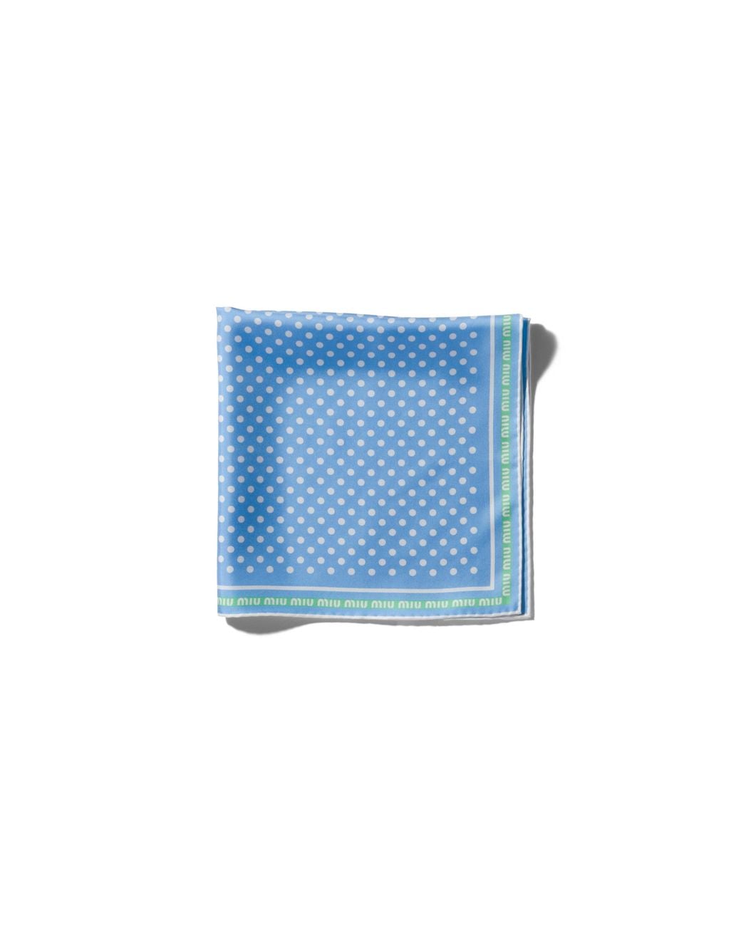 Miu Miu Blue Printed Twill Scarf