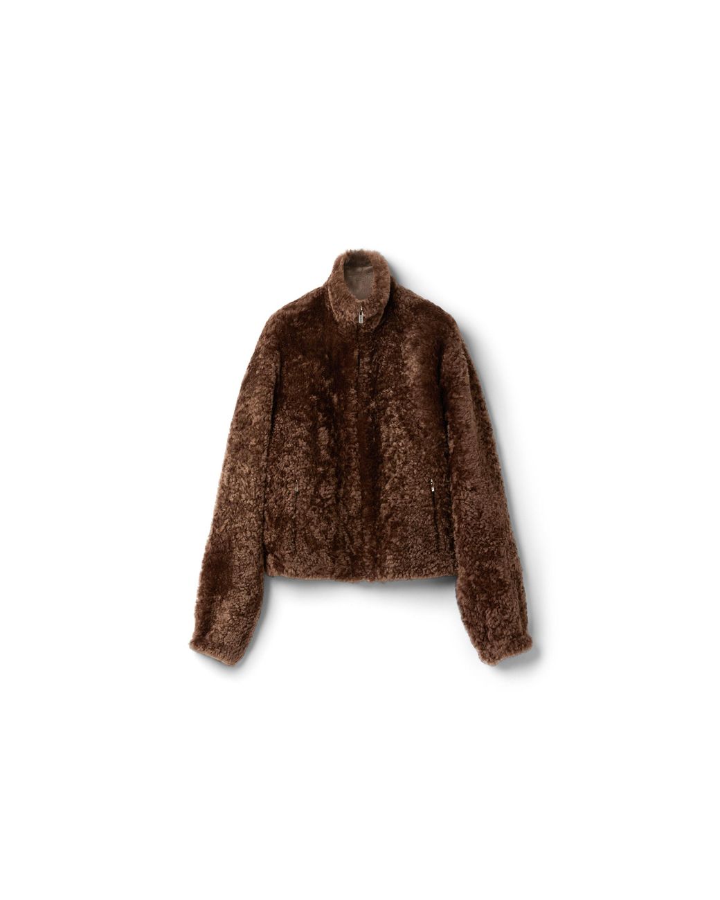Miu Miu Brown Shearling Blouson Jacket