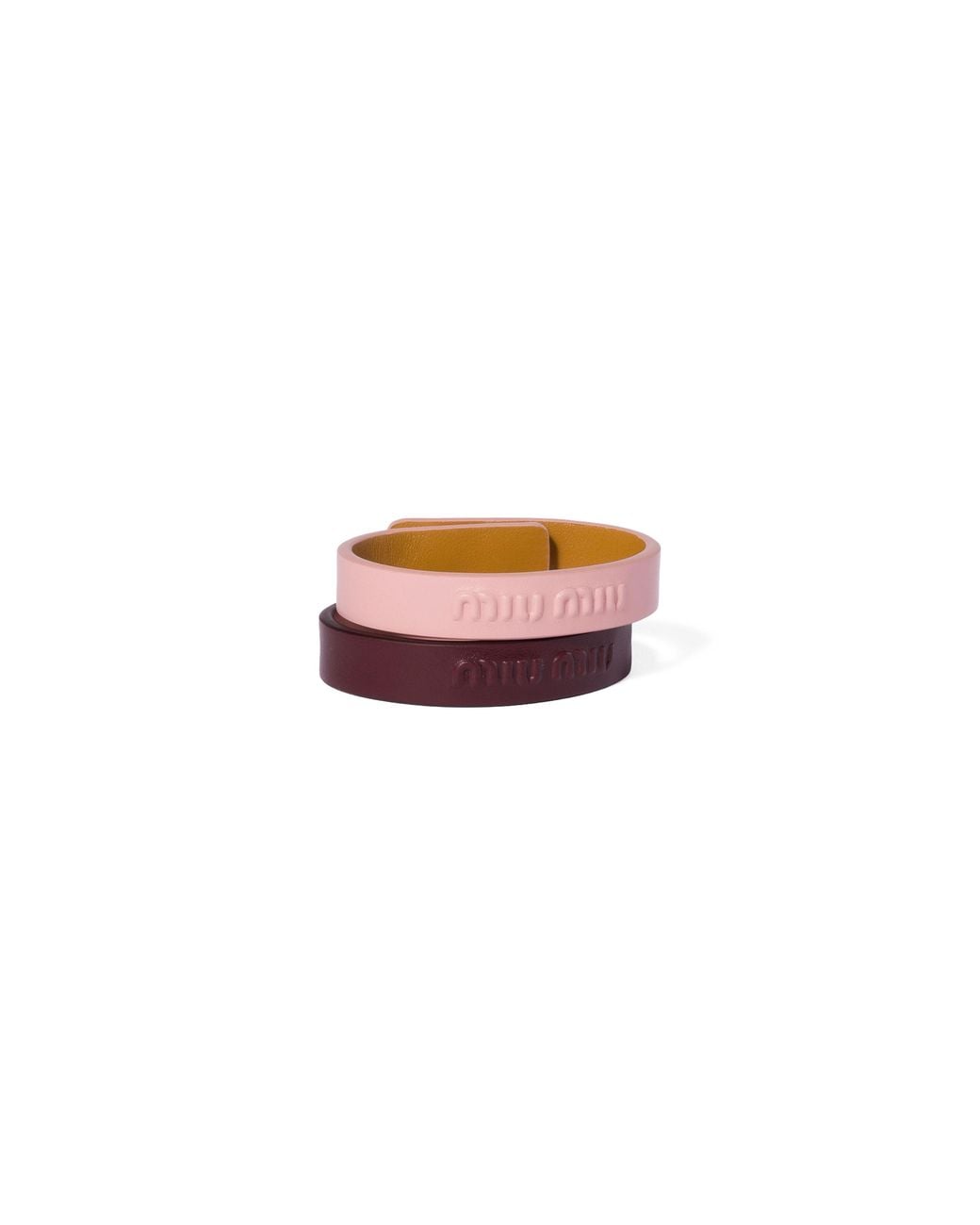 Miu Miu Pink Leather Bracelets