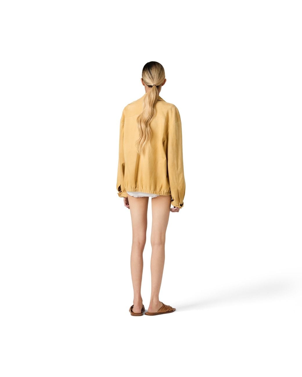 Miu Miu Natural Waxed Suede Blouson Jacket