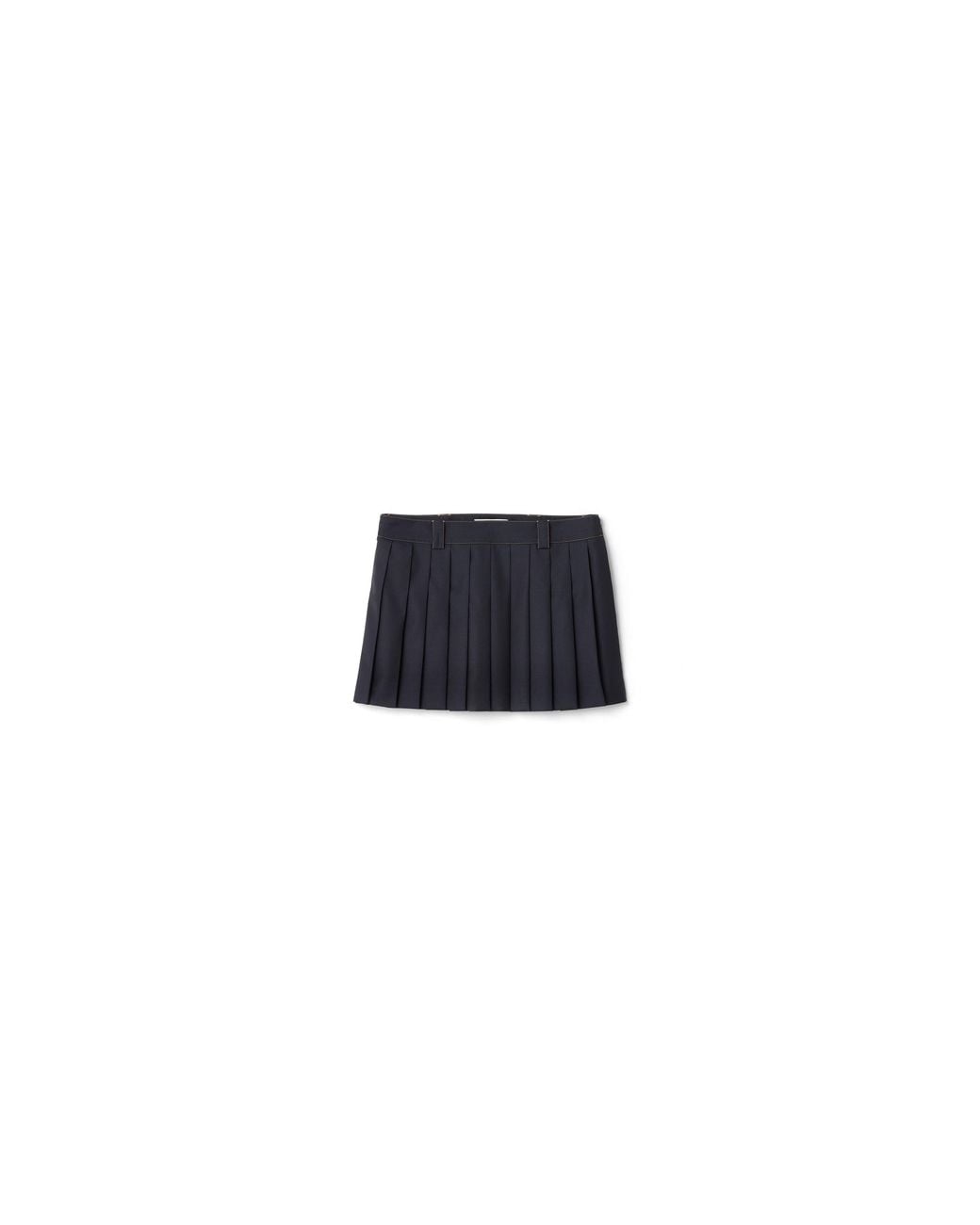 Miu Miu Blue Pleated Batavia Miniskirt