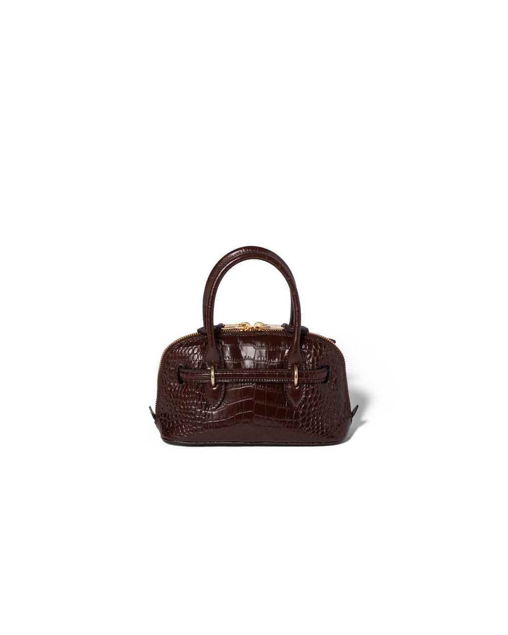 Miu Miu Brown Aventure Crocodile Embossed Calfskin Mini-Bag