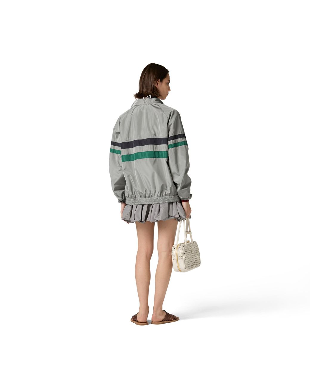 Miu Miu Gray Technical Fabric Miniskirt