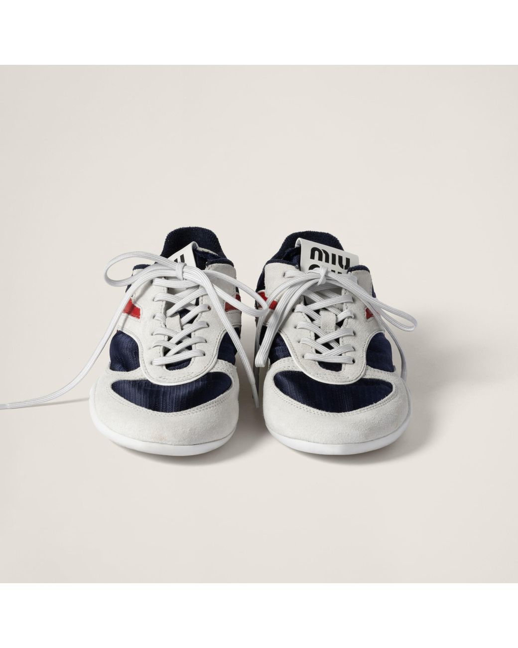 Miu Miu Gymnasium Technical Fabric And Suede Sneakers in