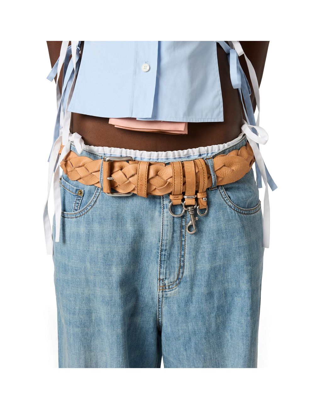 Miu Miu Blue Chambray Pants
