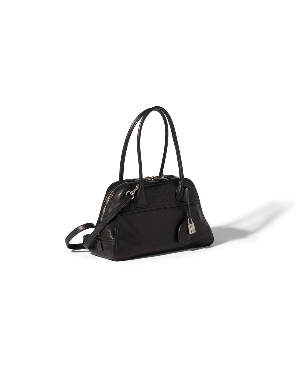 Miu Miu Black Vivant Nappa Leather Bag