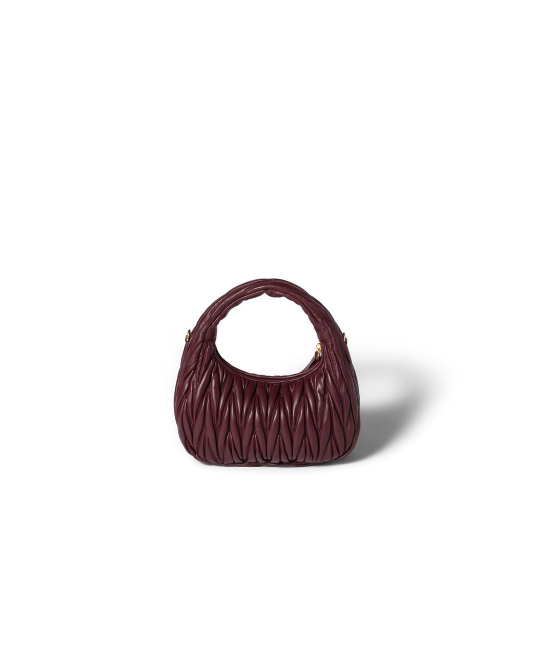 Miu Miu Brown Wander Matelassé Nappa Leather Hobo Bag