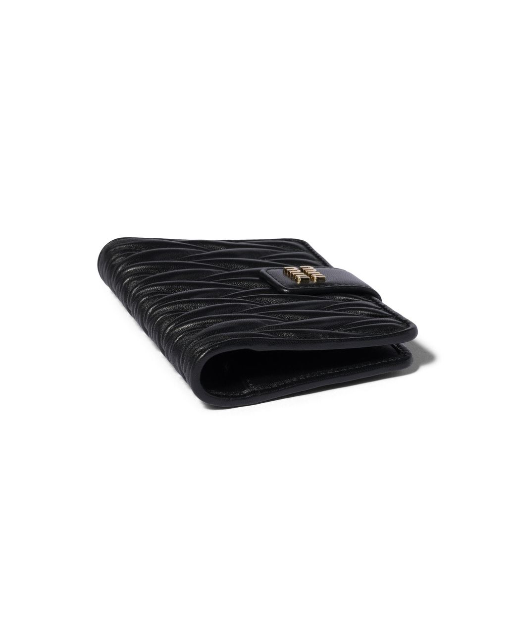 Miu Miu Black Matelassé Nappa Leather Wallet