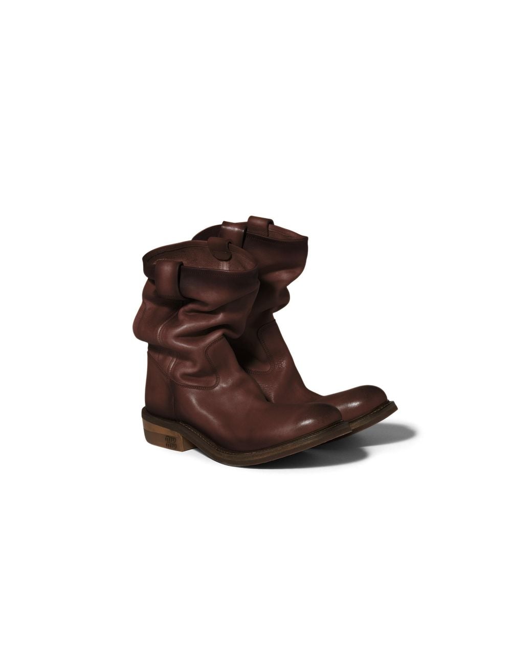 Miu Miu Brown Foule Leather Booties
