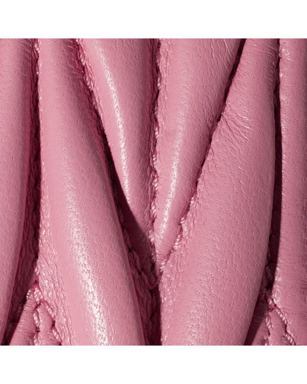 Miu Miu Pink Matelassé Nappa Leather Card Holder