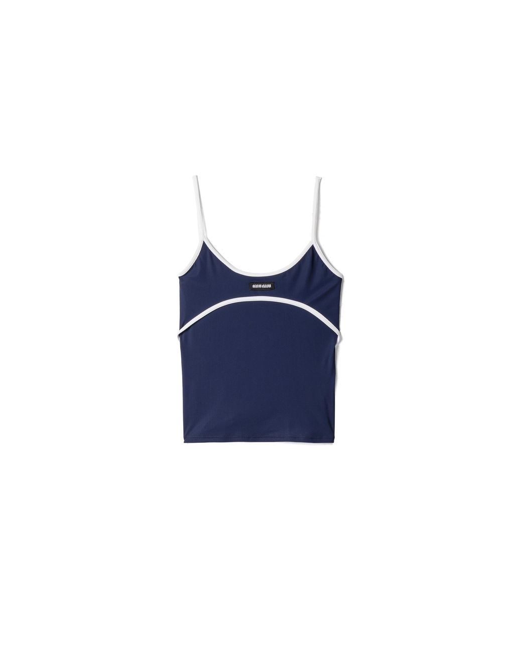 Miu Miu Blue Stretch Jersey Top