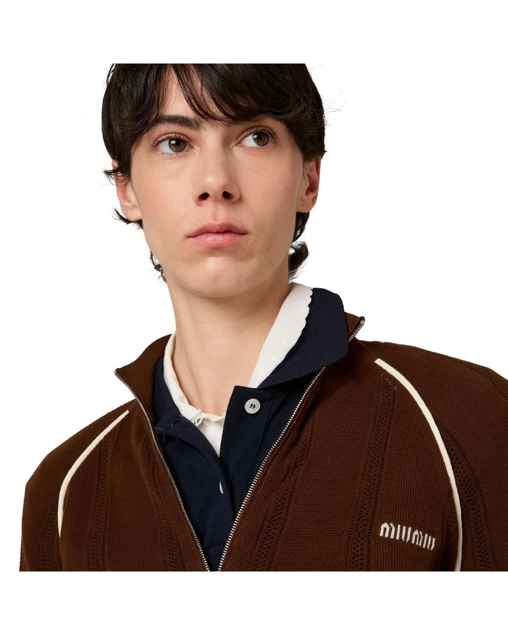 Miu Miu Brown Cotton Cardigan