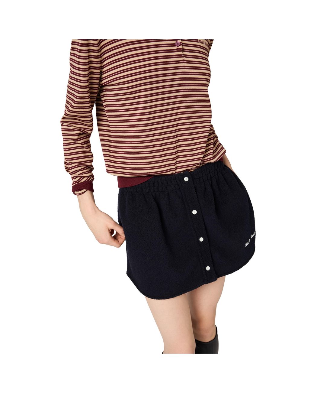 Miu Miu Brown Striped Wool Sweater