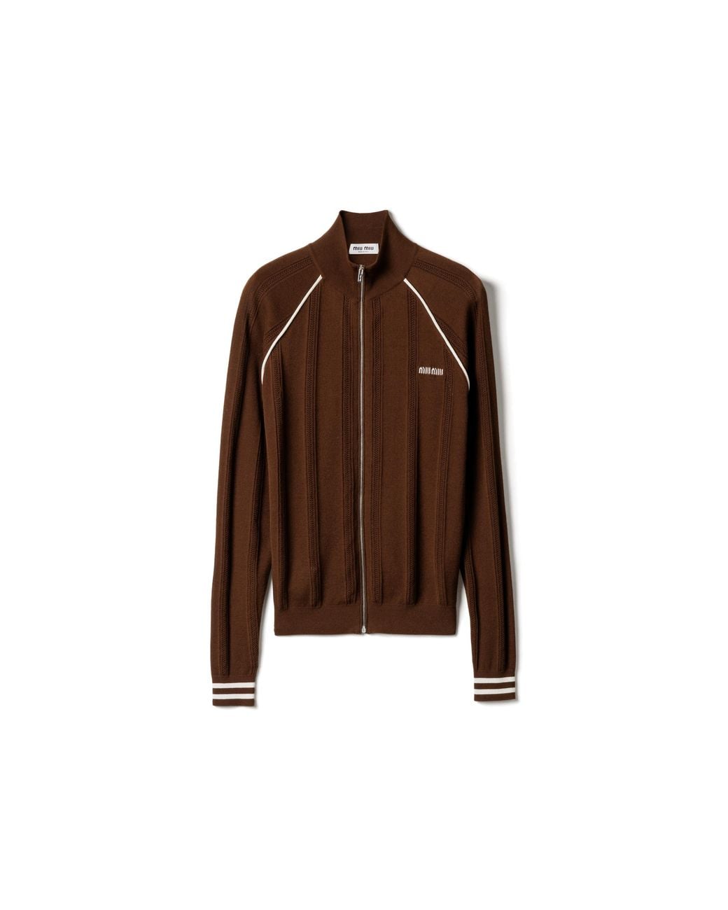 Miu Miu Brown Cotton Cardigan