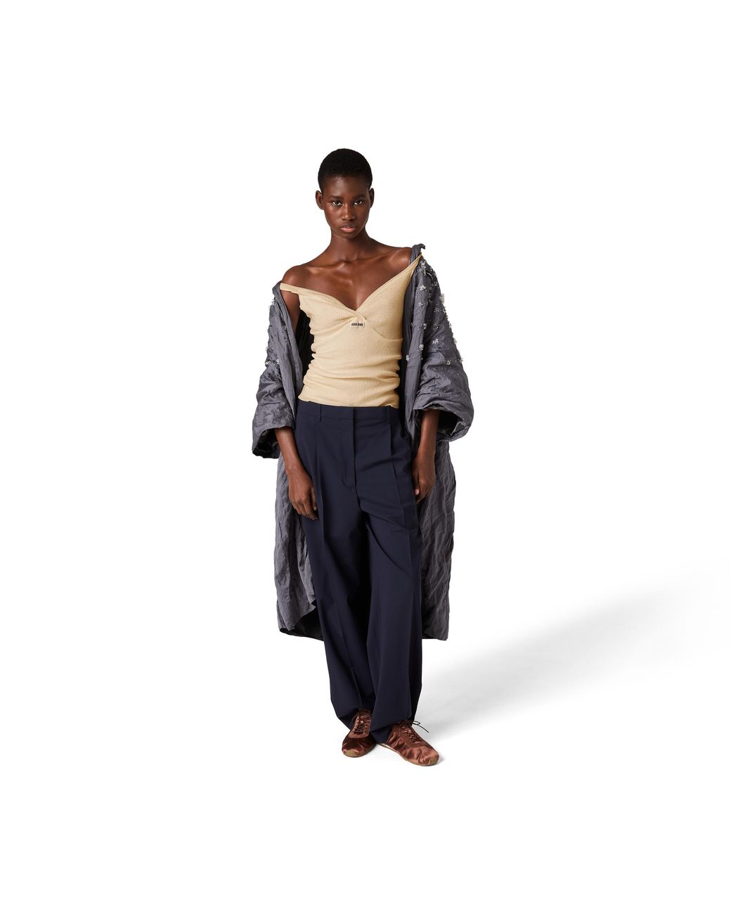 Miu Miu Blue Wool Pants