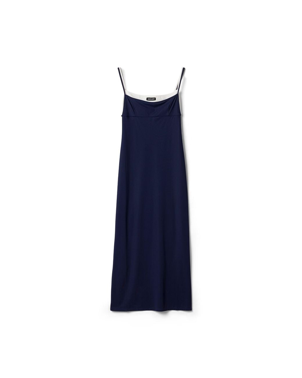 Miu Miu Blue Stretch Jersey Midi-Dress