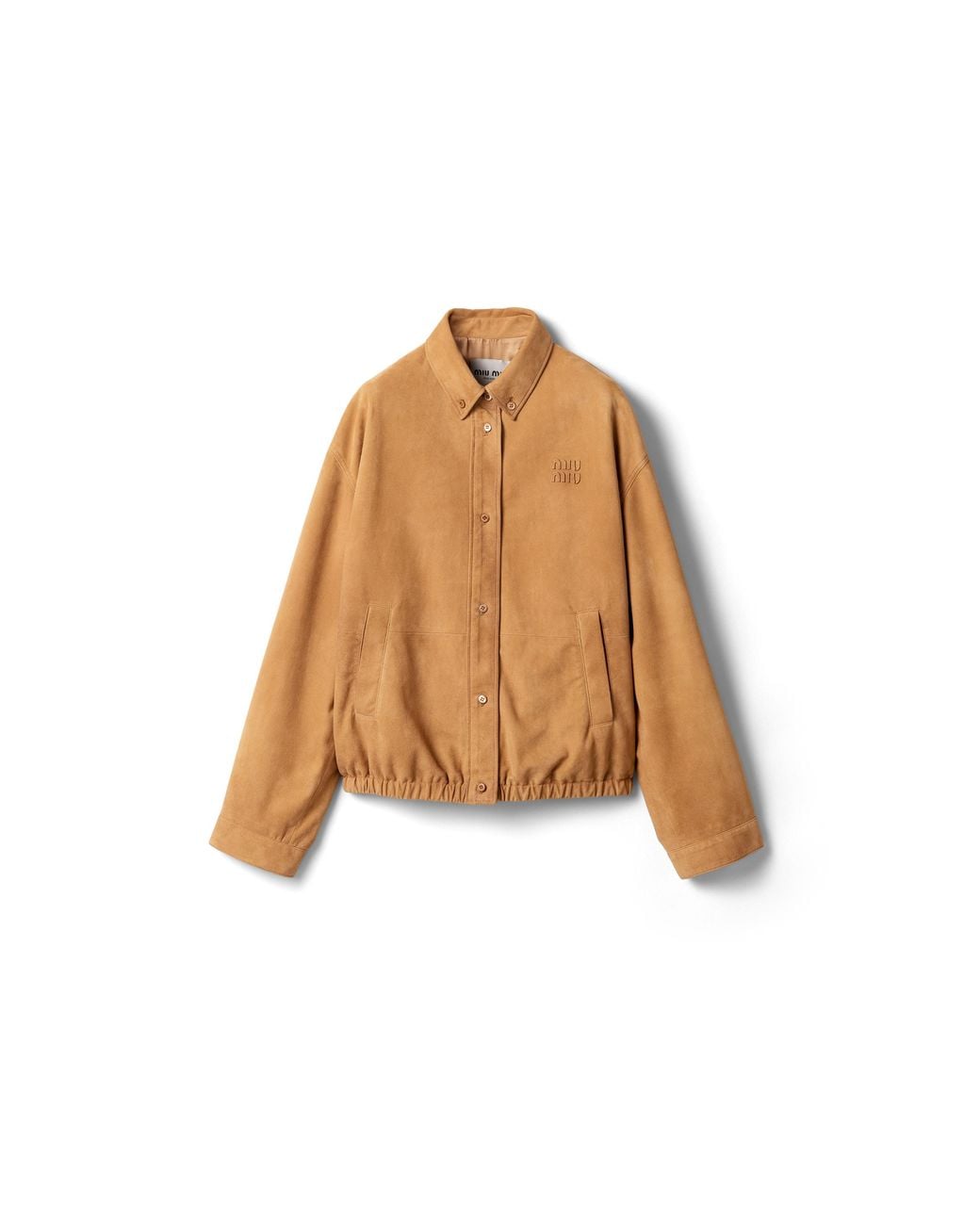 Miu Miu Natural Waxed Suede Blouson Jacket
