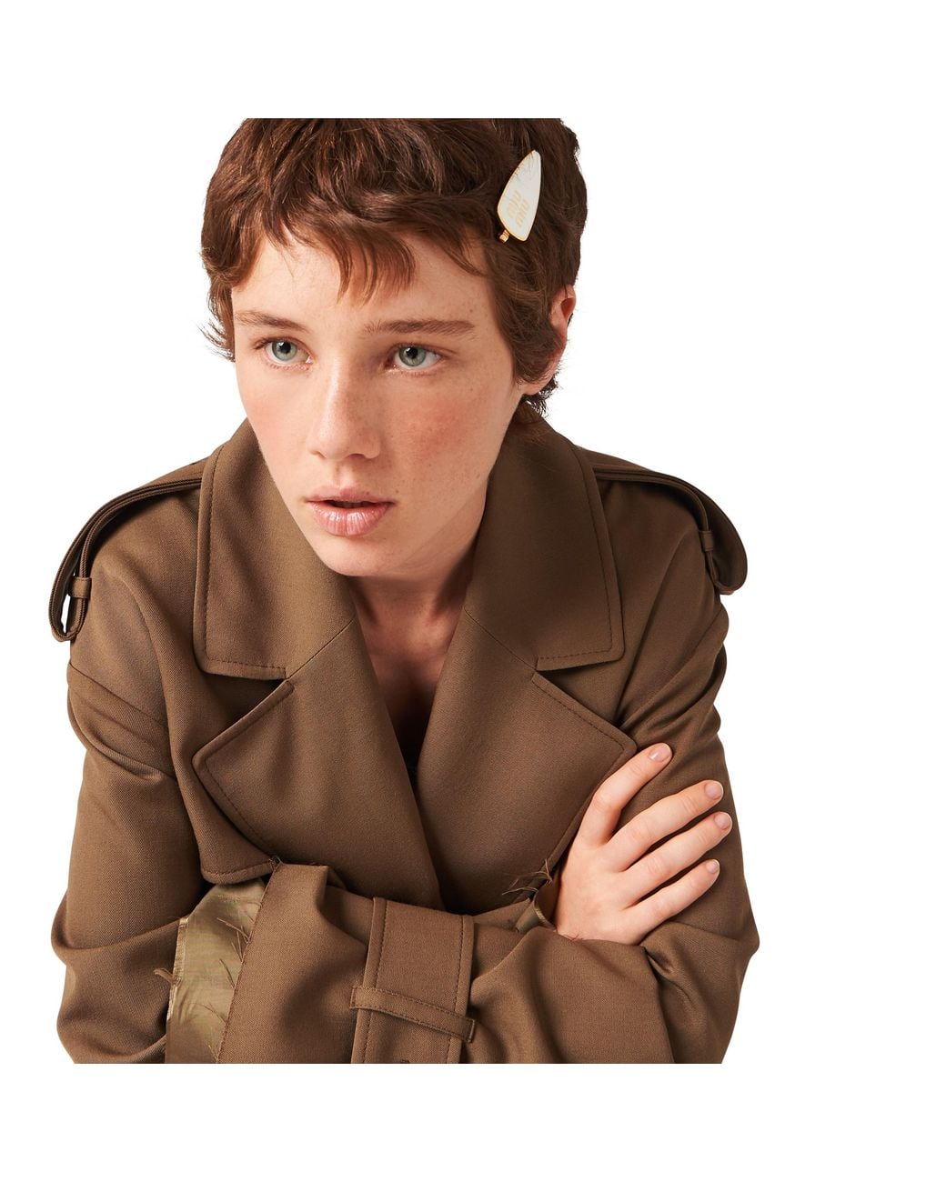 Miu Miu Metallic Enameled Metal Hair Clip