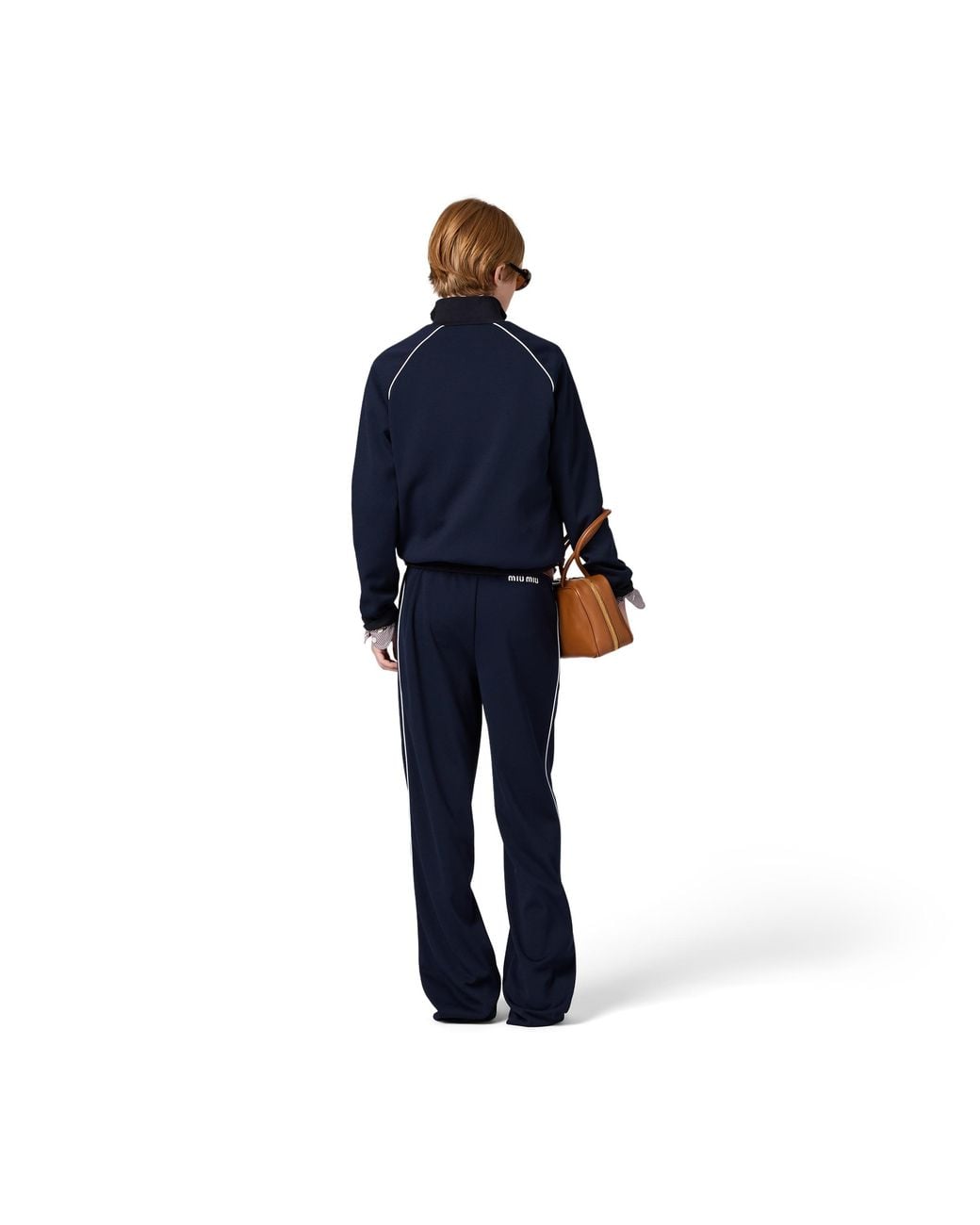 Miu Miu Blue Technical Jersey Blouson Jacket