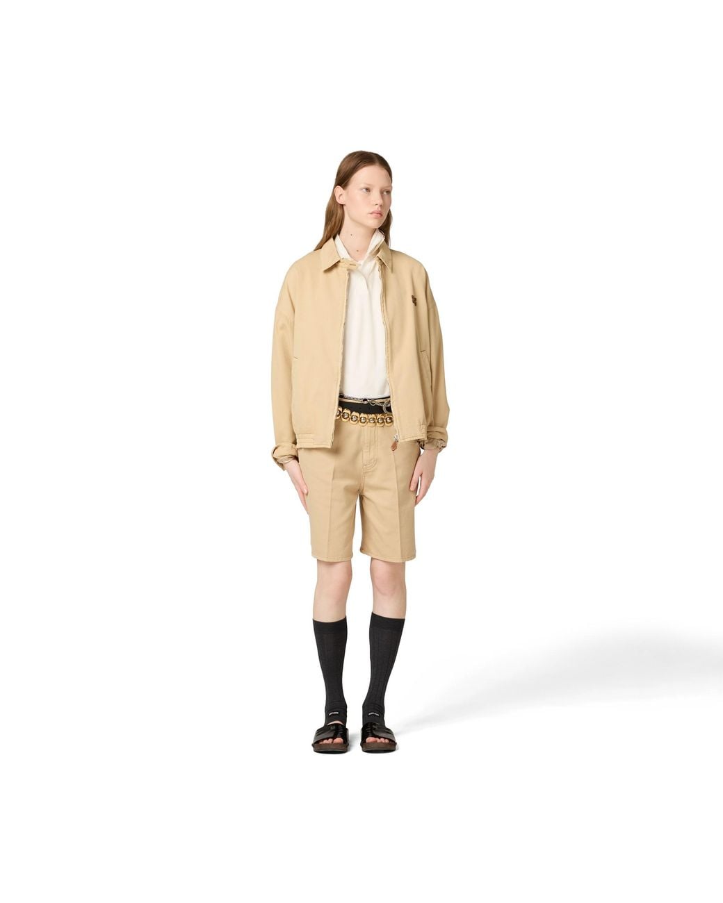 Miu Miu Natural Light Denim Blouson Jacket