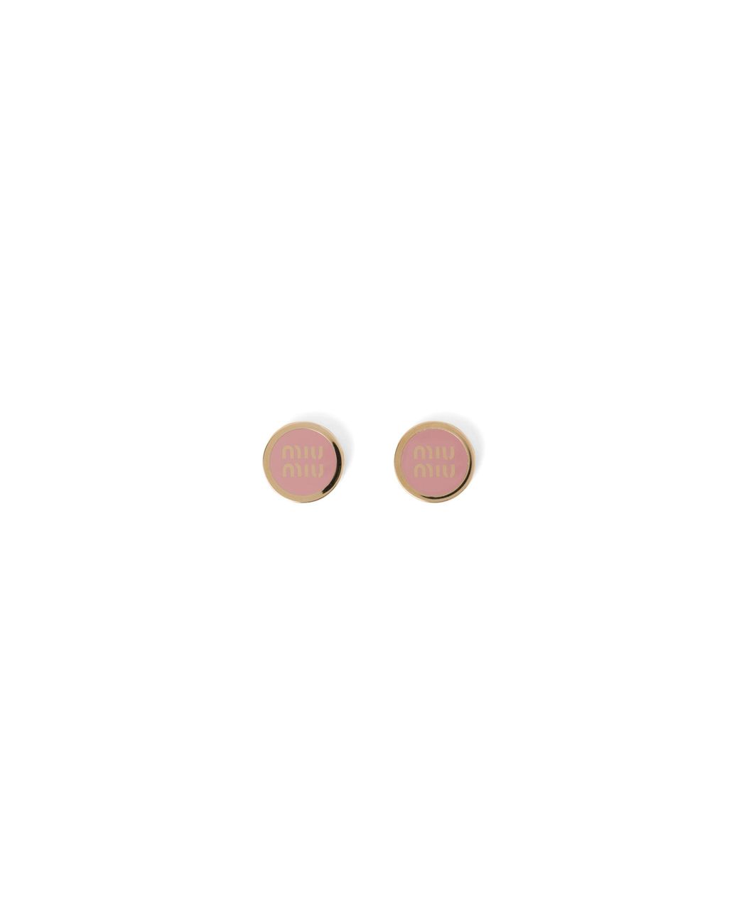 Miu Miu Pink Enameled Metal Earrings