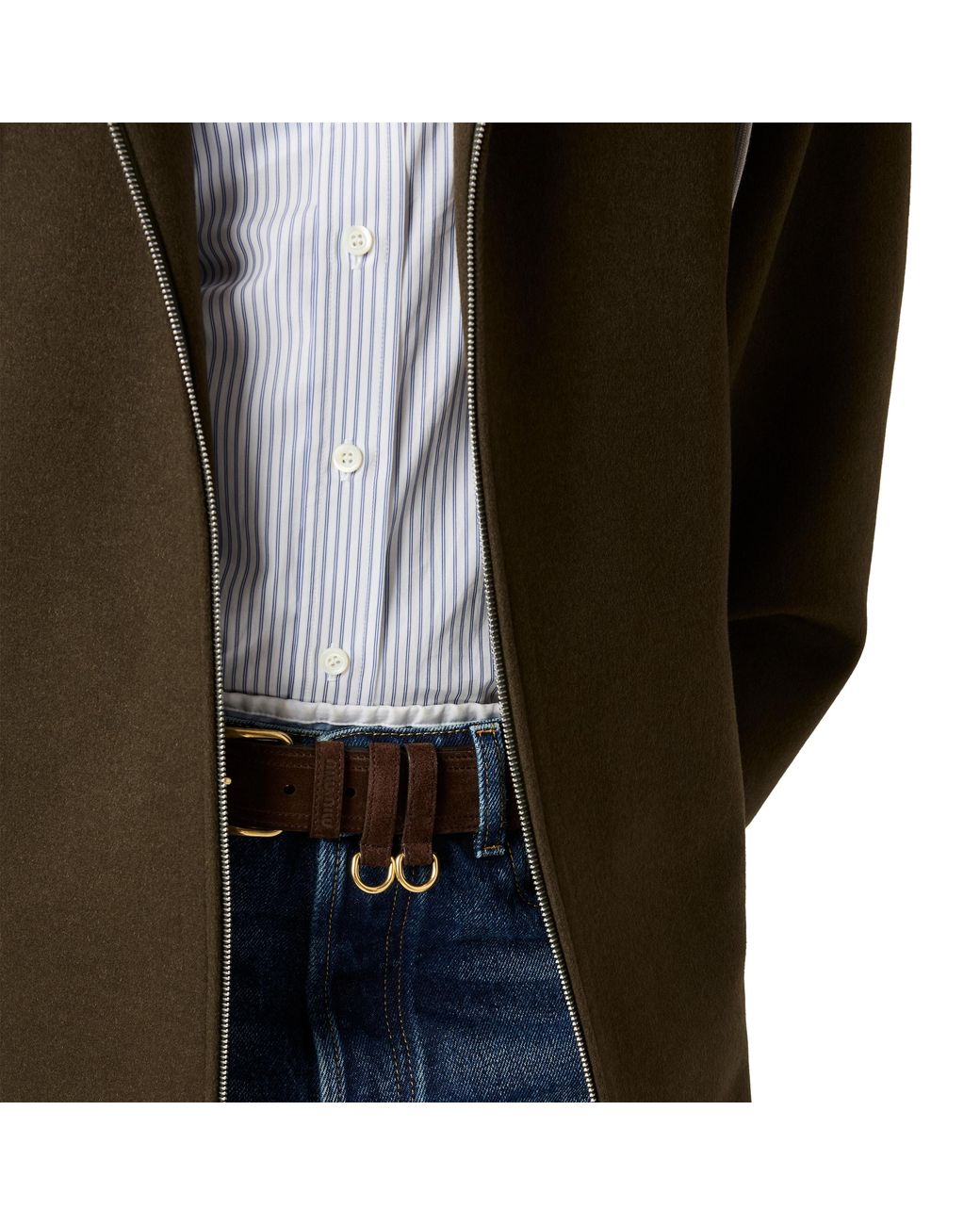 Miu Miu Brown Double-Weave Cashmere And Wool Caban Jacket