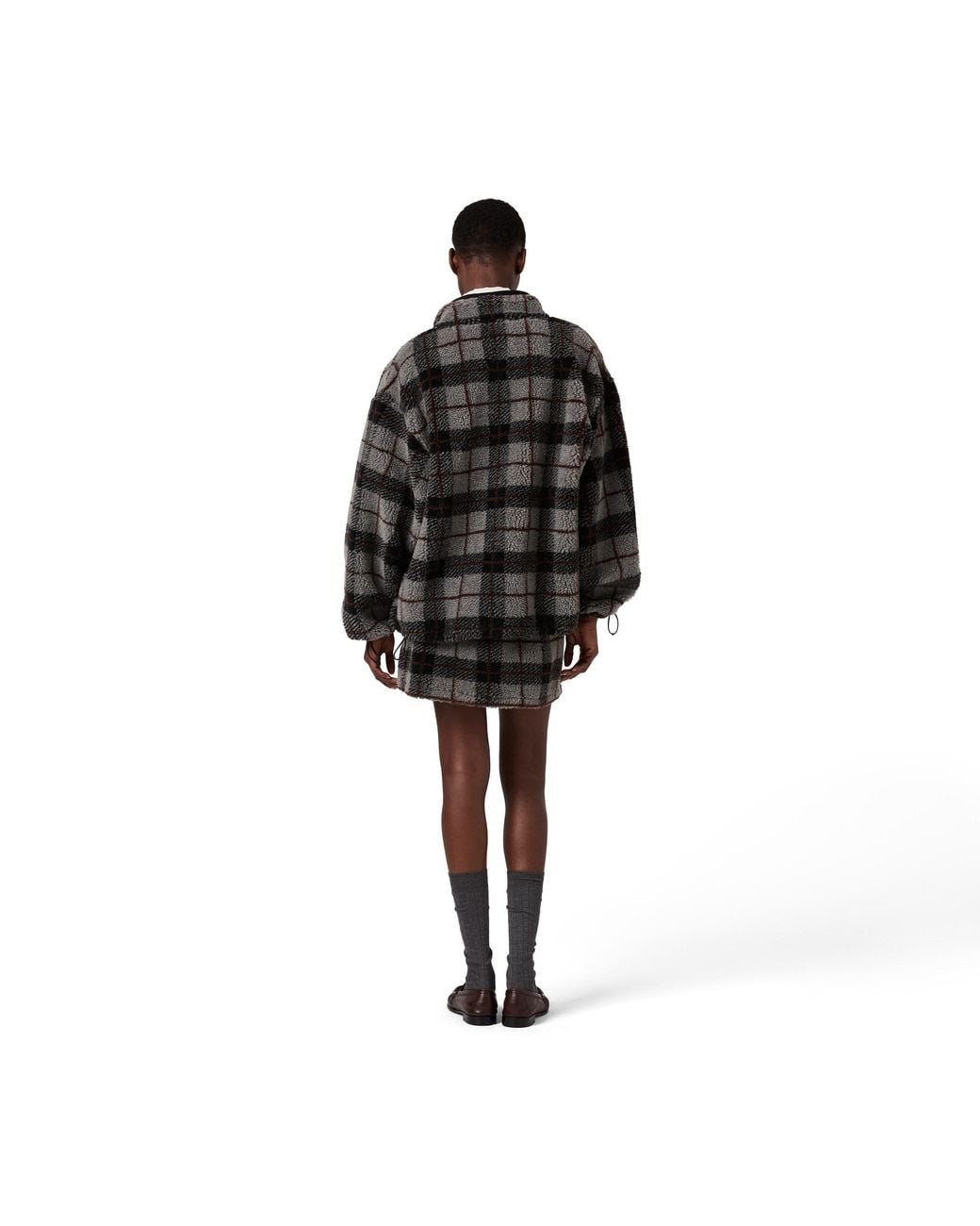 Miu Miu Black Checked Teddy Miniskirt