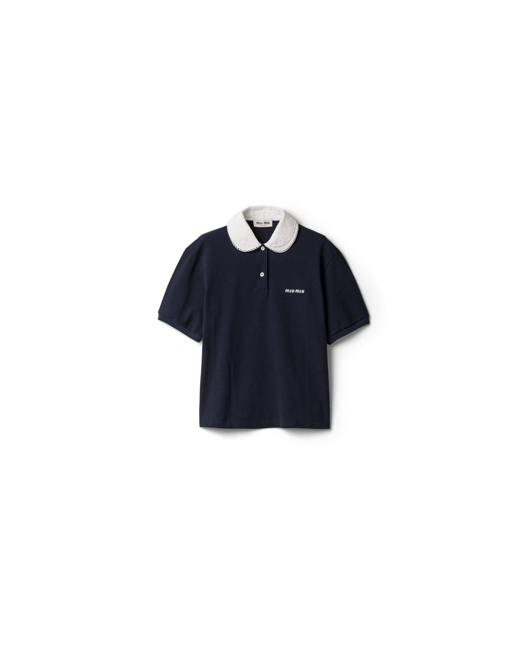 Miu Miu Blue Piqué Polo Shirt